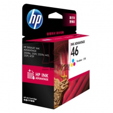 惠普原装墨盒HP46(CZ638AA) 彩色 适用于HP喷墨打印机HP 2020hc/2520hc 750页