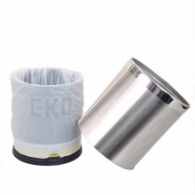 宜可 圆形双层 不锈钢垃圾桶 9445 砂钢10L 直径φ22.5*高27cm 