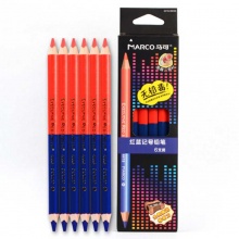 马可三角粗杆红蓝记号铅笔4418-06CB 2B 削头 杆粗1cm 6支/盒