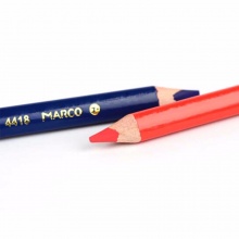 马可三角粗杆红蓝记号铅笔4418-06CB 2B 削头 杆粗1cm 6支/盒