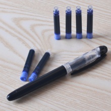 晨光直液式钢笔HAFP0845素纹控系列 1支钢笔+6支墨囊 黑色/可擦晶蓝/纯蓝/可擦墨蓝壳颜色随机 24卡装/盒