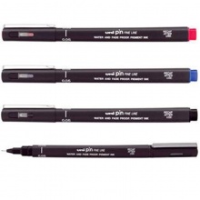 三菱 PIN005-200 针管水性纤维笔 0.05MM 黑色 12支/盒