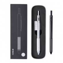 晨光金属多功能笔ADPY3501 圆珠笔+0.5mm自动铅笔 笔芯颜色黑/红/蓝 笔杆黑色/银色随机 12支/盒