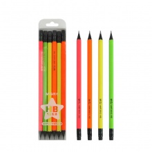 晨光铅笔AWP30812 HB木杆铅笔纯色荧光六角 12支/盒