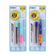 晨光优握正姿套装自动铅笔HAMP0688黑1.1mm 组合卡装单支装铅笔+1盒铅芯 36卡/盒 外壳颜色随机