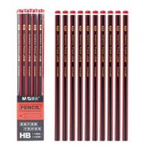 晨光铅笔AWP35752经典红黑抽条HB六角木杆铅笔 10支/盒