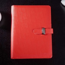 博文 7803 皮面活页带扣笔记本  B7-100张 6孔 红色80g道林纸 20本/盒