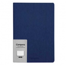 齐心 C8032 皮面笔记本 A5-154 70g米黄色纸 Compera手帐系列 深蓝色