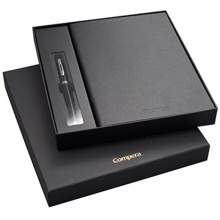 齐心商务套装皮面本C8301 A5 Compera天然皮 100g米黄 配1支钢笔6个墨囊