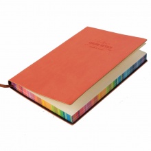 得力 3183 皮面笔记本活力系列 25K/112页 橙色 彩色喷边