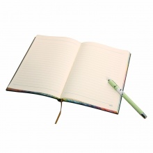 得力 3184 皮面笔记本活力系列 56K/112页 绿色 彩色喷边