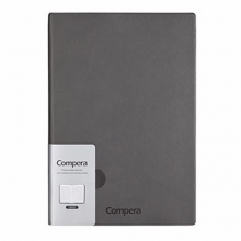 齐心Compera皮面笔记本C8023 A6-146张 70g米黄 灰色