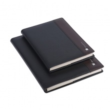 卓能真皮皮面笔记本ZN-P0125 25K（20.5*14.3） 黑色棕色（拼接） 带盒子