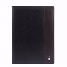 卓能真皮皮面笔记本ZN-P0125 25K（20.5*14.3） 黑色棕色（拼接） 带盒子