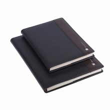 卓能真皮皮面笔记本ZN-P0148 48K（17.5*9.5） 黑色棕色（拼接） 带盒子