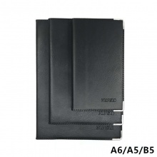 华岁软皮皮面笔记本25003 25K-110张 黑色 70g米黄纸缝线包角