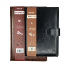 华岁磁扣皮面笔记本25060 25K-72页 黑色棕色 PU面料，70g米黄纸，内芯分类笔记本