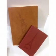 华岁软皮皮面笔记本72-893 72K（9*14）-96张 黑色/咖啡色/紫色/棕红色 70g米黄纸