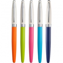 齐心绚彩金属中性笔 GP5010  0.5mm 芯黑色 外壳橙/绿/蓝/紫/粉 随机配色 20支/盒