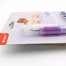 晨光直液式钢笔HQFP0662 泰迪熊卡装1支钢笔+6支墨囊 可擦纯蓝 壳颜色随机 24卡盒