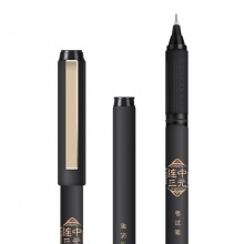 得力 S109 考试中性笔 全针管 0.5mm 炭黑 12支/盒