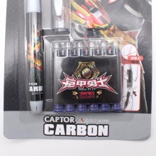 晨光钢笔HJFP0775铠甲勇士系列 1支钢笔+6支墨囊 可擦晶蓝可擦纯蓝可擦墨蓝黑色 壳颜色随机 24卡装盒