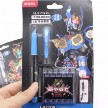 晨光钢笔HJFP0775铠甲勇士系列 1支钢笔+6支墨囊 可擦晶蓝可擦纯蓝可擦墨蓝黑色 壳颜色随机 24卡装盒