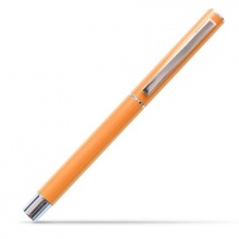 得力 S81 宝珠笔 商务金属 子弹头 0.5mm 笔芯黑色 笔壳橙色 12支/盒