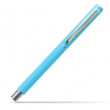 得力 S81 宝珠笔 商务金属 子弹头 0.5mm 笔芯黑色 笔壳蓝色 12支/盒