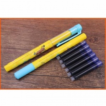 晨光直液式套装钢笔HQFP0828海绵宝宝 2支钢笔+6支墨囊 可擦晶蓝/纯蓝/可擦墨蓝壳颜色随机 24卡装/盒