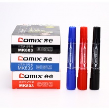 齐心 MK803 大双头记号笔 2mm和6mm 红色/蓝色/黑色 10支/盒