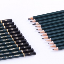 得力高级绘图铅笔S949 黑 铁盒 12支/盒