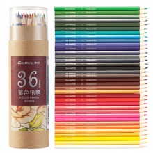 齐心彩色铅笔 MP2016-12色/MP2017-24色/MP2018-36色/MP2019-48色 削头 不带擦头 12支/桶