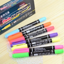 东洋双头荧光笔TH322 7色红色/黄色/粉红/橙色/绿色/蓝色/紫色 12支/盒