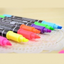 东洋双头荧光笔TH322 7色红色/黄色/粉红/橙色/绿色/蓝色/紫色 12支/盒