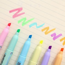 得力荧光笔S612 黄色/橙色/紫色/绿色/粉红/蓝色 单色12支/盒
