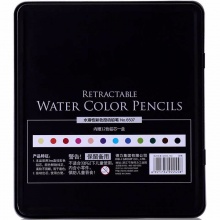 得力水溶性活动彩色铅笔6507 12色 混色装