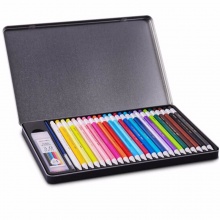 得力水溶性活动彩色铅笔6508 24色 混色装