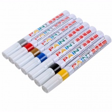 齐心中字油漆笔PP8112 2.0mm 8色银/金/绿/蓝/红/黄/白/黑 单色12支/盒