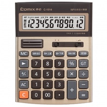 齐心计算器C-1514 土豪金语音 土豪金色 3个/盒