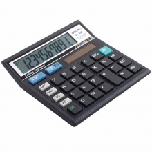 得力计算器DL-500 桌面型 黑色 128.8×128.8×25mm 20个/盒