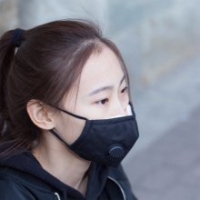 得力19388_PM2.5呼吸阀防护口罩(粉红/黑色/藏青色)B级，中号 耳带式单个装 20个/盒