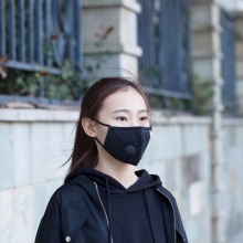 得力19388_PM2.5呼吸阀防护口罩(粉红/黑色/藏青色)B级，中号 耳带式单个装 20个/盒