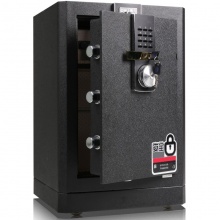 得力电子密码保险柜4043(黑色/浅棕)H550xW410xD360mm（H不含底座和脚轮） 保险柜/保密柜/保险箱
