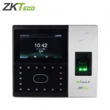 中控异地指纹考勤机FACE6，支持手机APP 通讯方式：TCP/IP、RS232/485、USB-HOST。大容量：500人脸，2000枚指纹容量