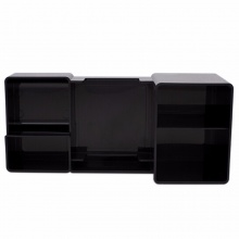 得力多功能笔筒9118 黑色/白色 254mm*112mm*90mm