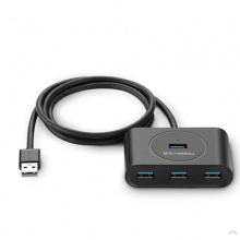 绿联 20291 USB分线器3.0 高速扩展4口HUB 延长线 1米 黑色