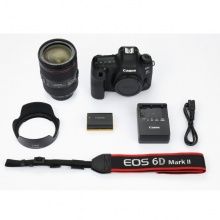 佳能全画幅数码单反相机EOS 6D Mark II 套机 EF 24-105mm f/4L IS II USM （含闪迪高速128G SD卡/相机手腕带/相机包/钢化膜/uv镜/清洁套装/3年质保）